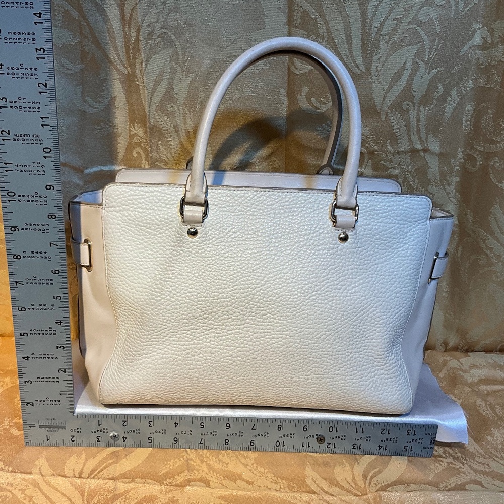 Coach satchel bag, white leather with strap detailing.   B2Bc - Picture 4 of 8